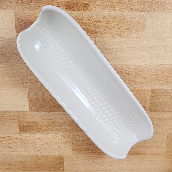 Pfaltzgraff Tea Rose Boiled Corn Holder Plate 8.5 in Set of 4 Cream Dinnerware