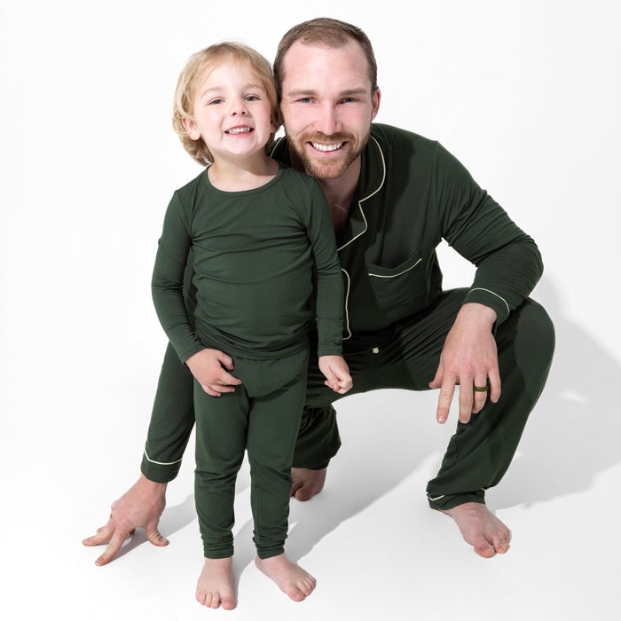 Pine Green Bamboo Kids Pajamas