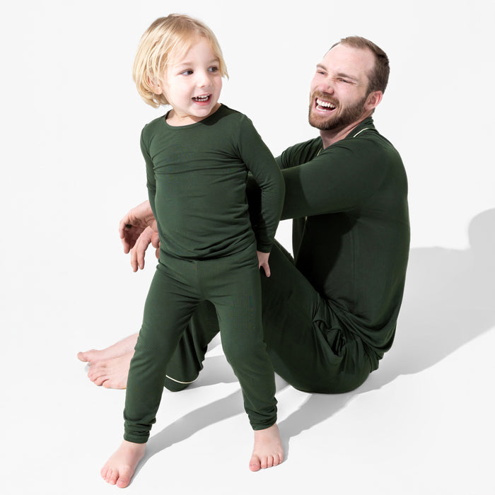 Pine Green Bamboo Kids Pajamas