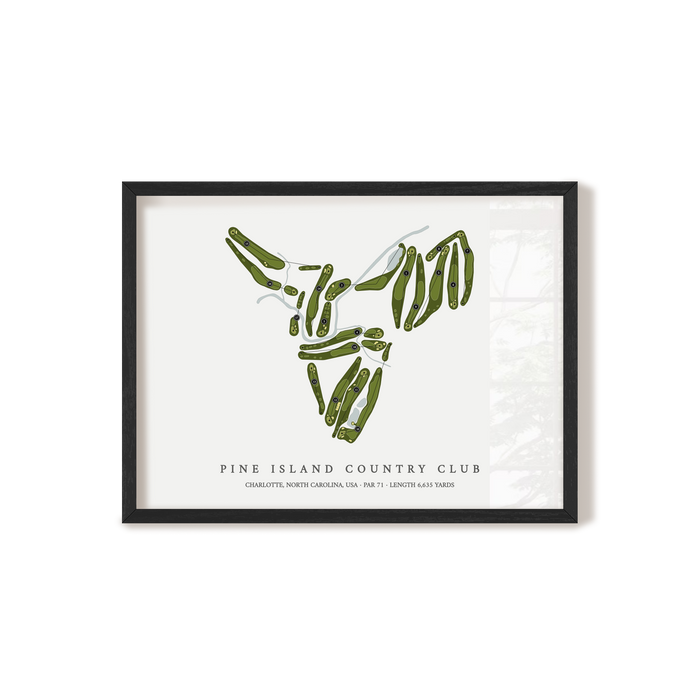 Pine Island Country Club | Golf Course Map | Black Frame