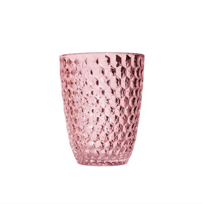 Pink Acrylic Diamond Pattern Tumbler
