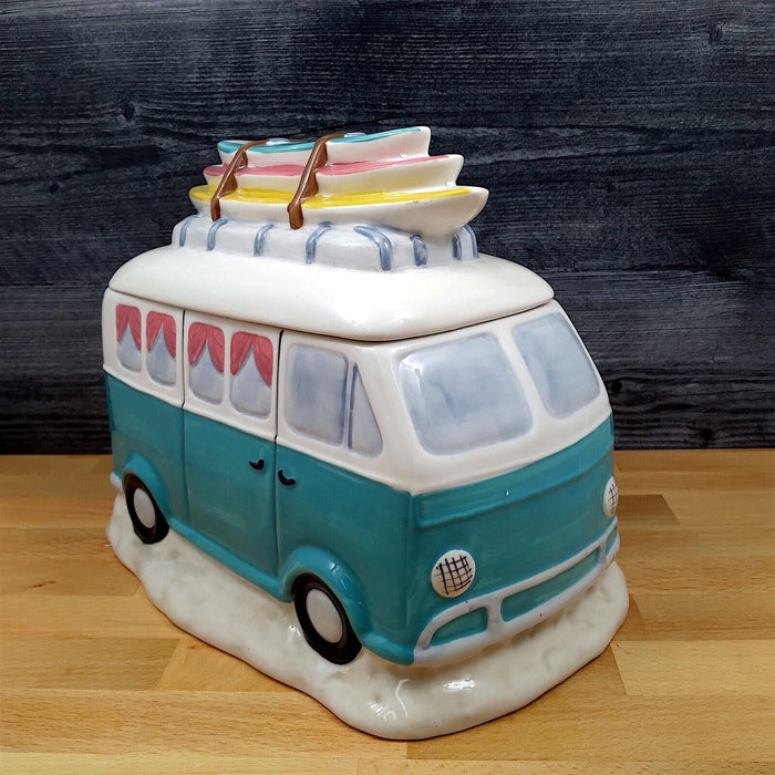 Pink Flamingo Camp Van Cookie Candy Treat Jar Canister by Blue Sky Clayworks