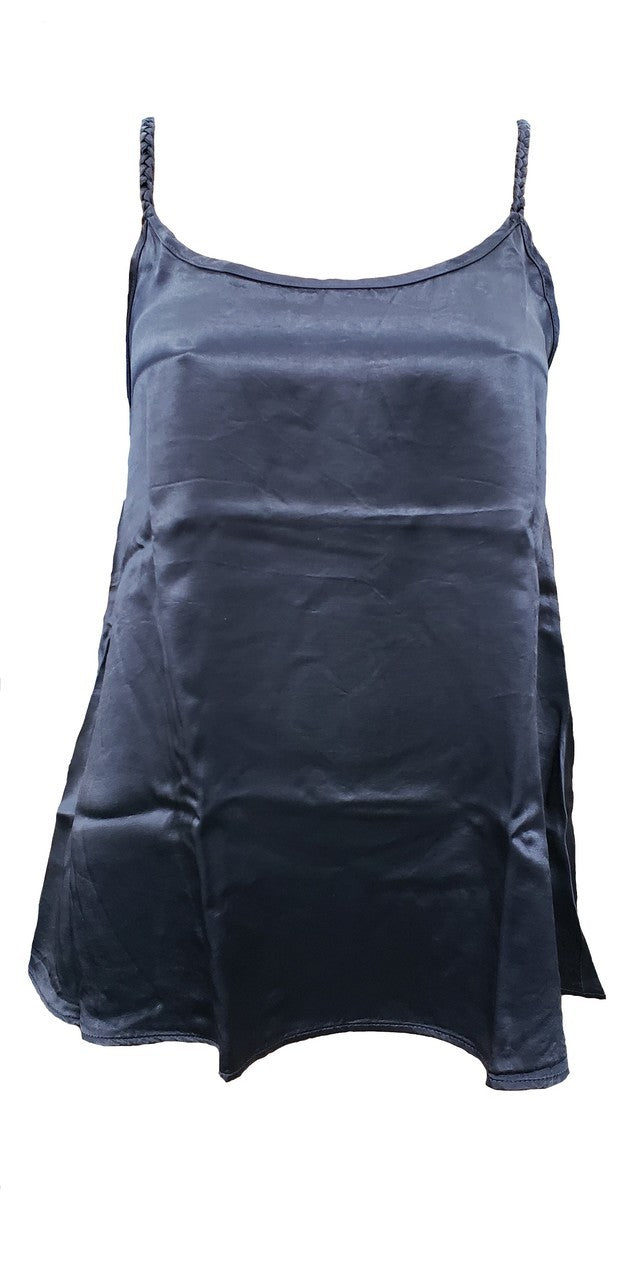 PJ Harlow Daisy Satin Tank with Braided Straps & Elastic Back