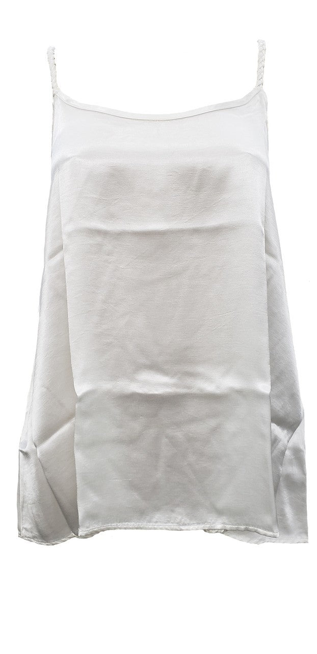 PJ Harlow Daisy Satin Tank with Braided Straps & Elastic Back