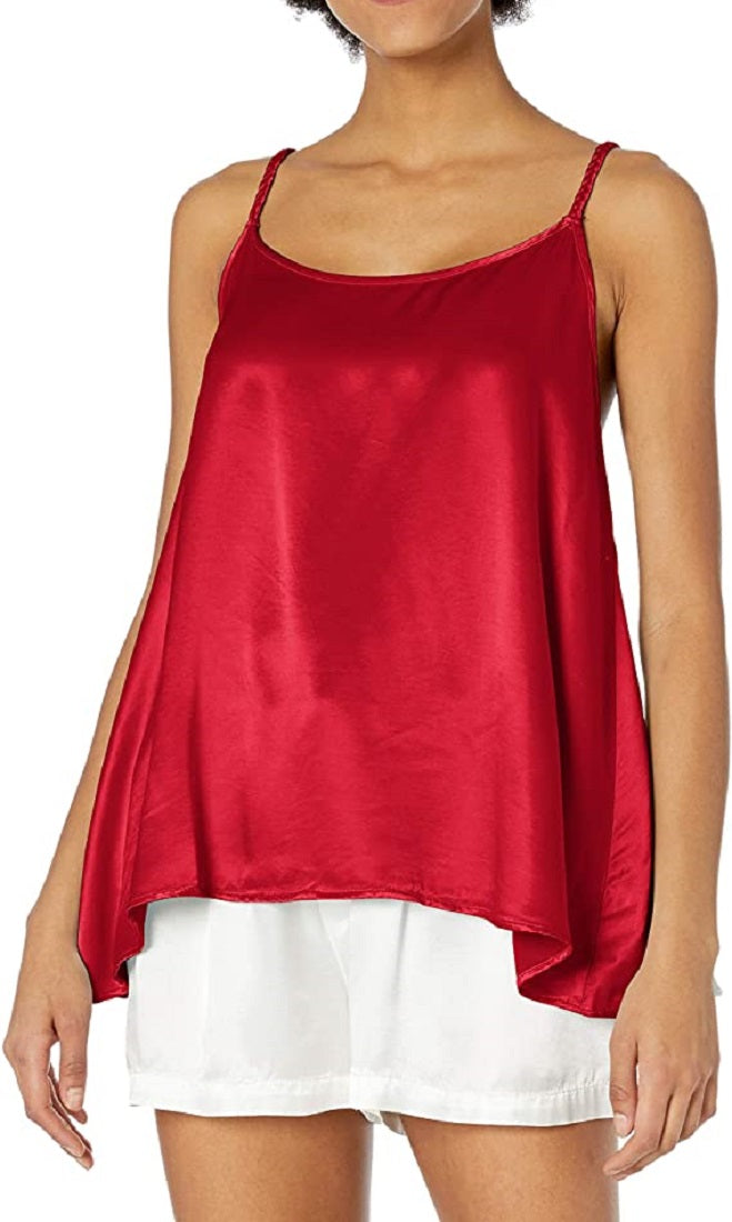 PJ Harlow Daisy Satin Tank with Braided Straps & Elastic Back
