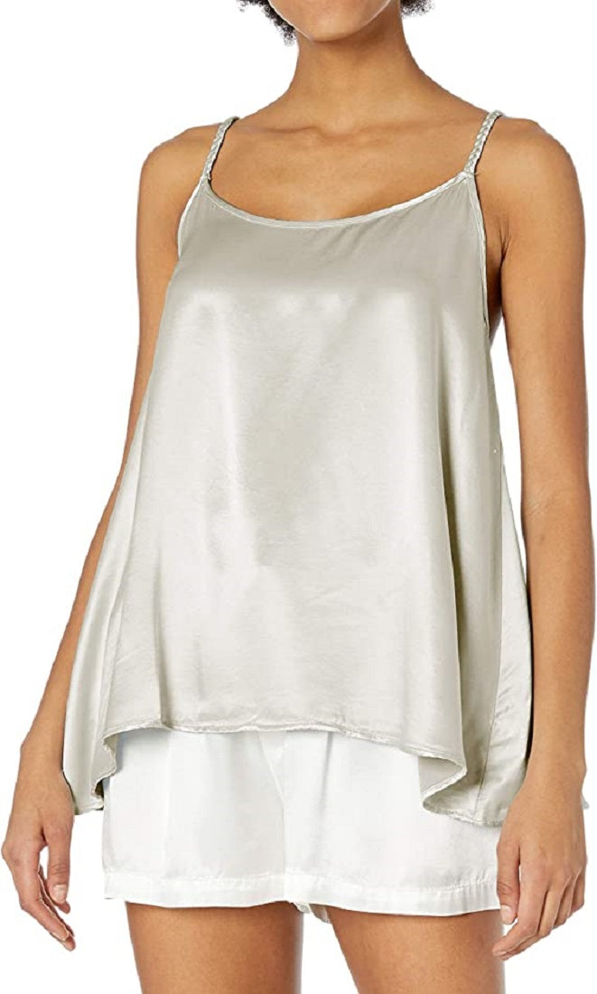 PJ Harlow Daisy Satin Tank with Braided Straps & Elastic Back