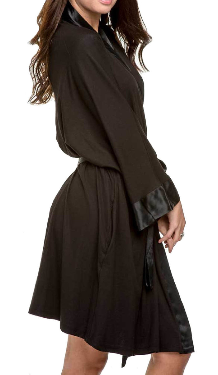 PJ Harlow Knit Robe With Pockets And Satin Trim Shala - PJSR6RSIZED