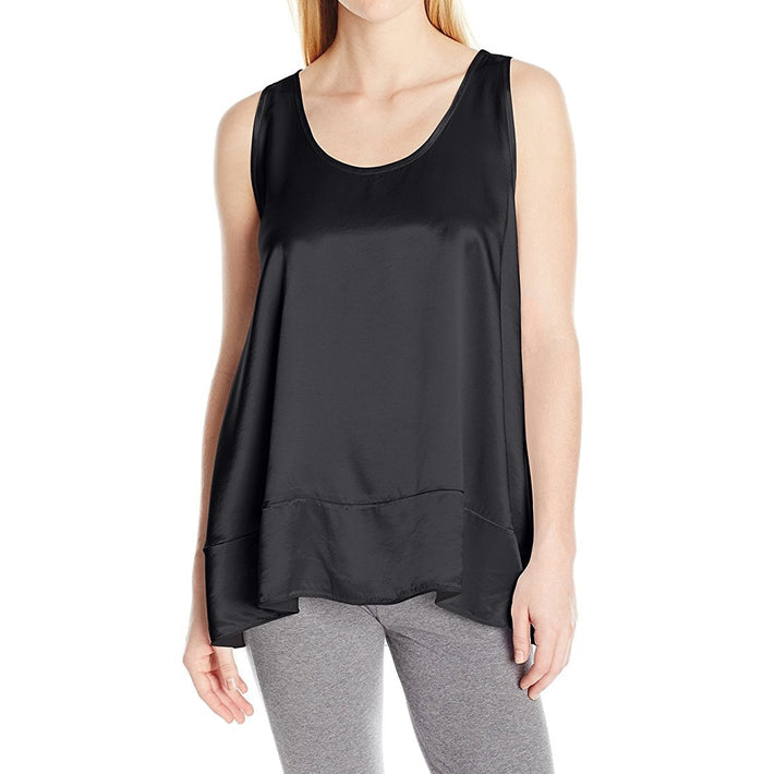 PJ Harlow Natalie Satin Tank With Ruffle
