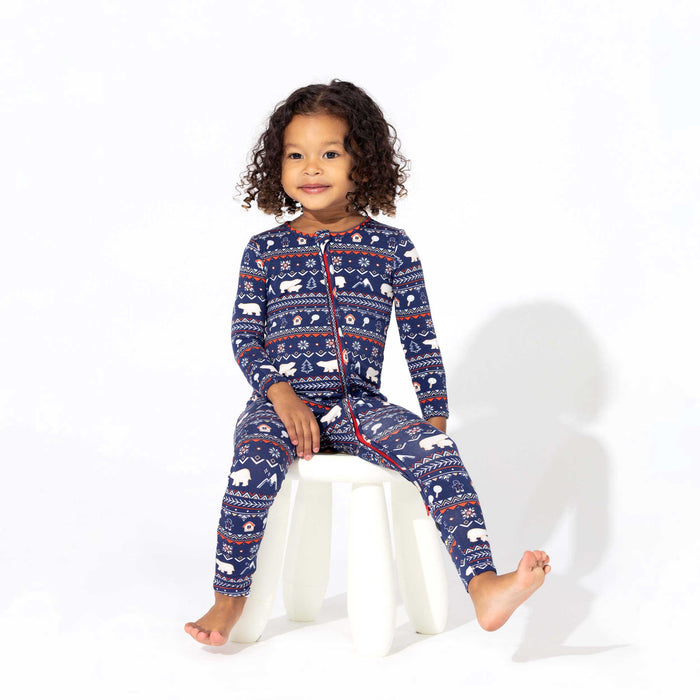 Polar Isle Blue Bamboo Convertible Footie