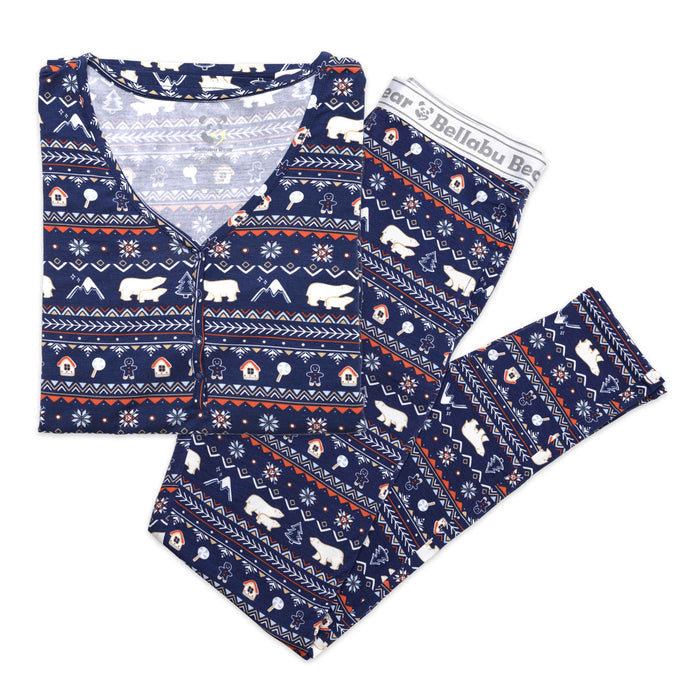 Polar Isle Blue Bamboo Women's Pajama Set