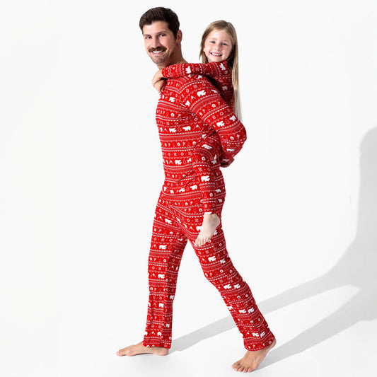 Polar Isle Red Bamboo Men's Pajama Set
