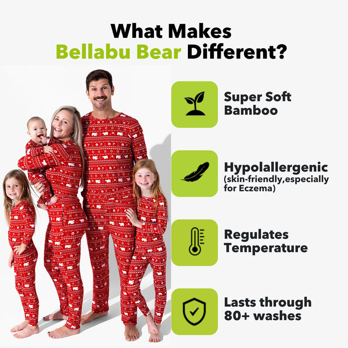 Polar Isle Red Bamboo Swaddle & Beanie Set