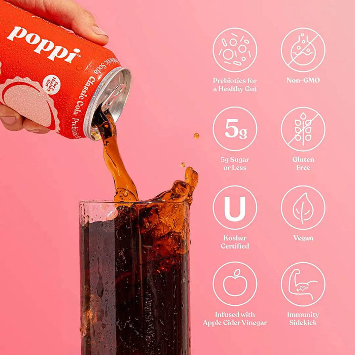 POPPI Sparkling Prebiotic Classic Cola Soda