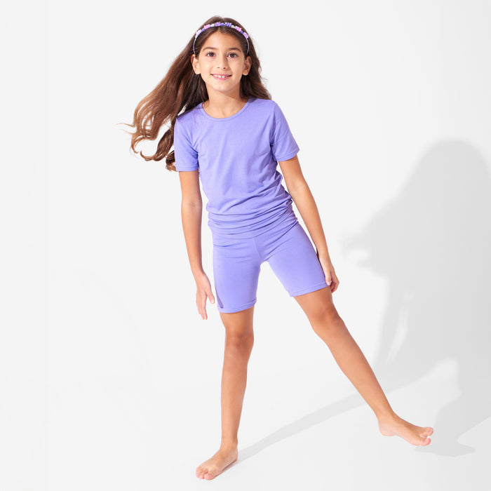 Poppin Purple Bamboo Kids Pajama Short Set