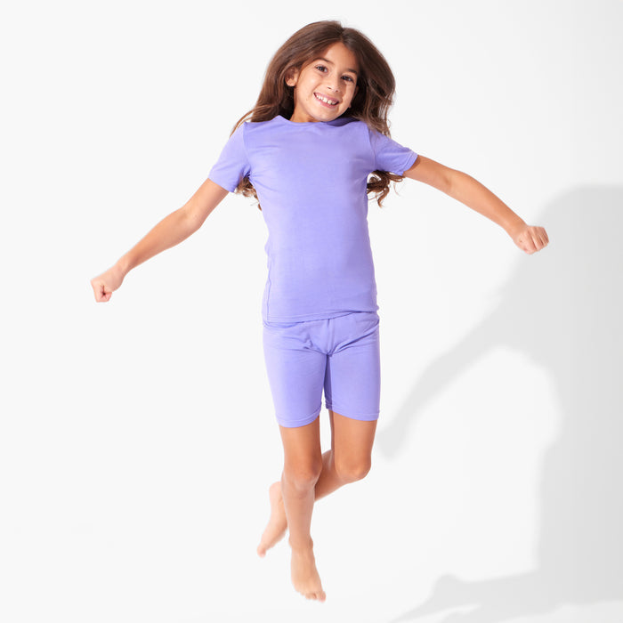 Poppin Purple Bamboo Kids Pajama Short Set