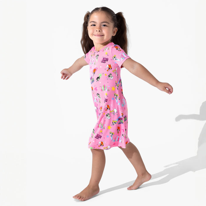 Powerpuff Girls Bamboo Girls' Short Sleeve Dress