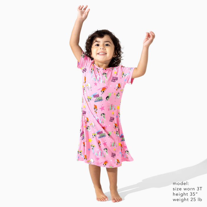 Powerpuff Girls Bamboo Girls' Short Sleeve Dress