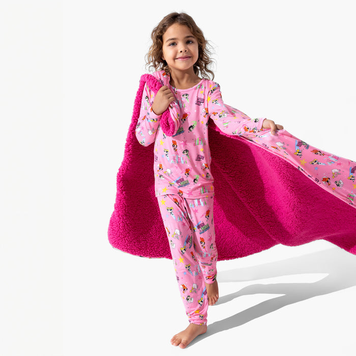 Powerpuff Girls Saving Bedtime Bamboo Sherpa Blanket