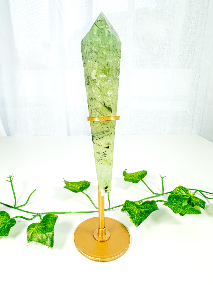 Prehnite Wand on Stand (62P)