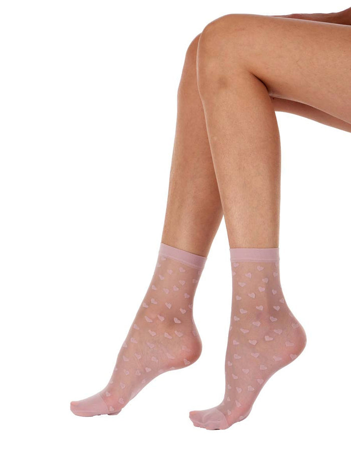 Pretty Polly Fashion Heart Anklet Lilac - PNAXC3