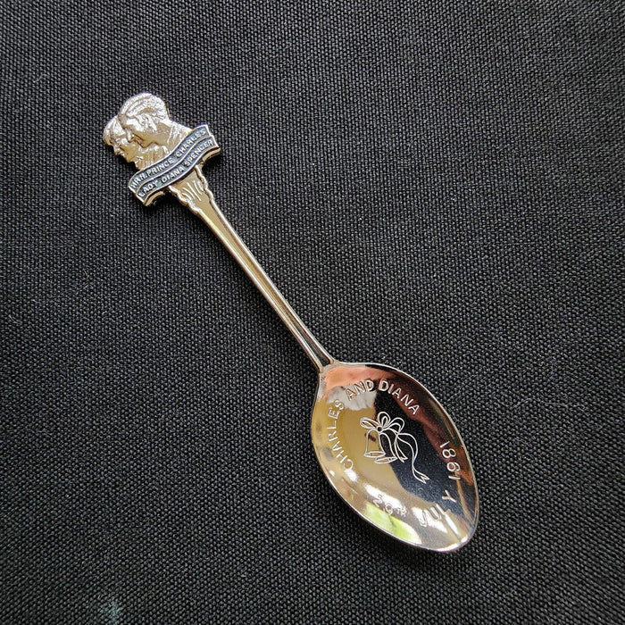 Prince Charles Lady Diana Spencer Wedding Collectible Travel Souvenir Spoon Vtg