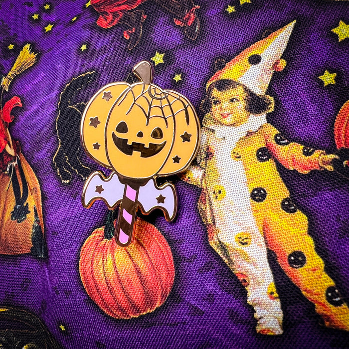 Pumpkin Wand Enamel Pin