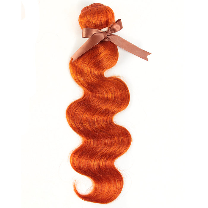 Queen Remy Ginger Human Hair 3 Bundles Body Wave Hair Orange Color