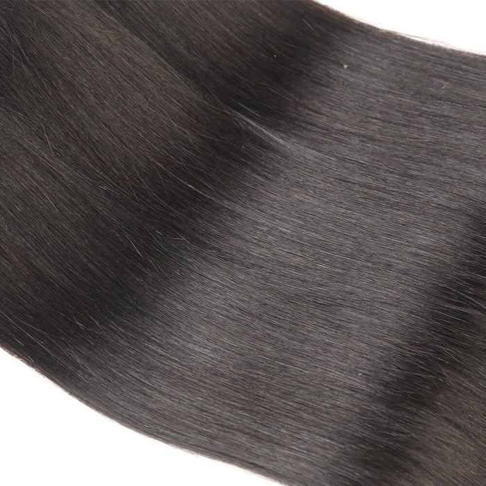 glossy look silky straight natural black human hair bundles