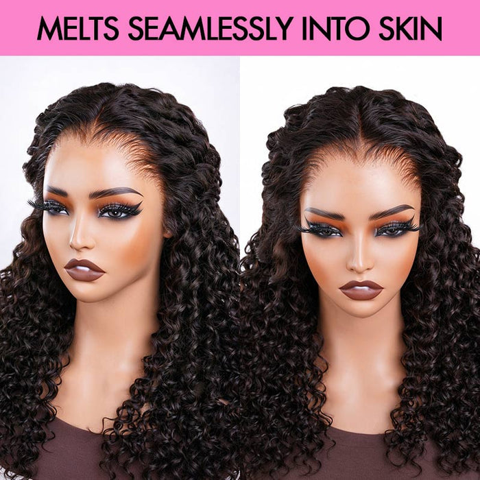 QVR Seamless M-Hairline Upgraded Water Wave Glueless Lace Front Human Hair Wig