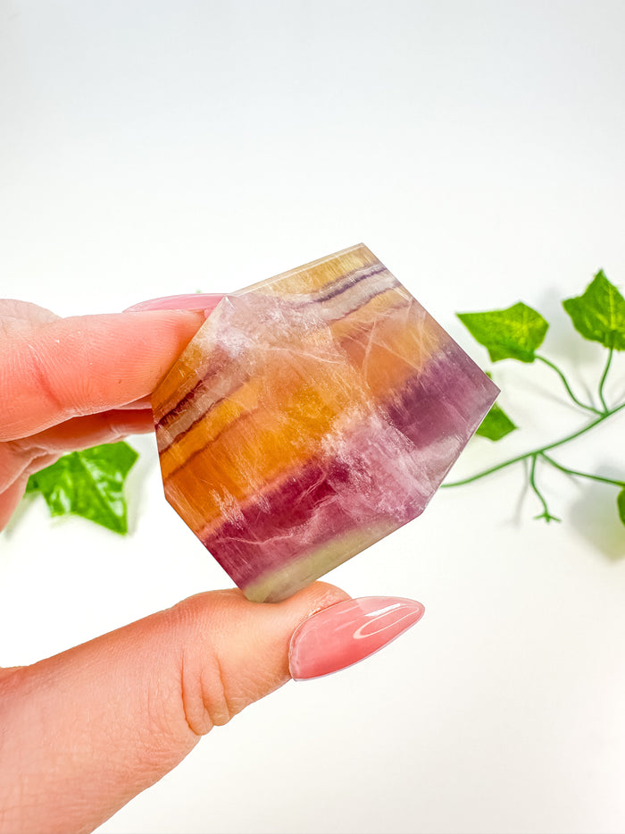 Rainbow Fluorite Standing Cube (30R)