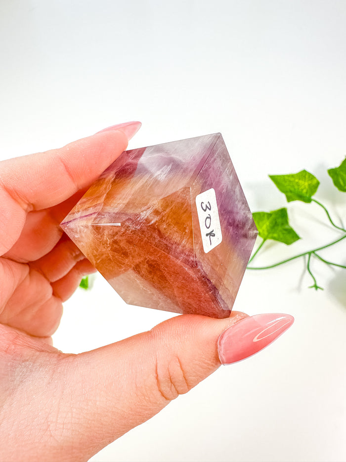 Rainbow Fluorite Standing Cube (30R)