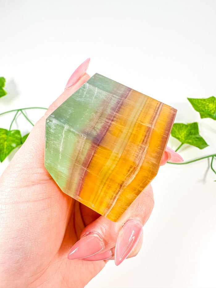 Rainbow Fluorite Standing Cube (32X)