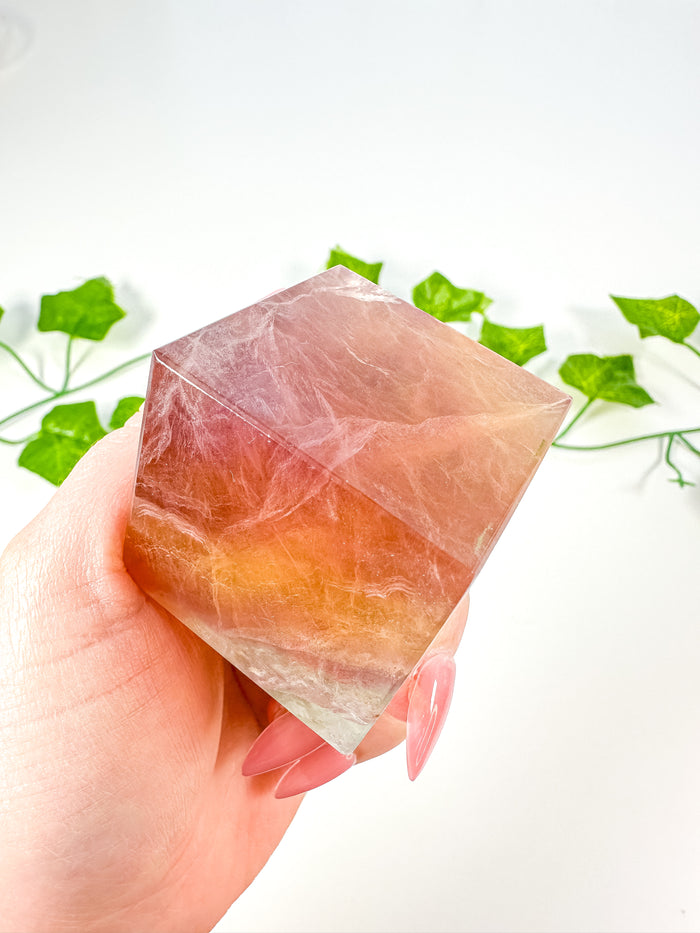 Rainbow Fluorite Standing Cube (36F)