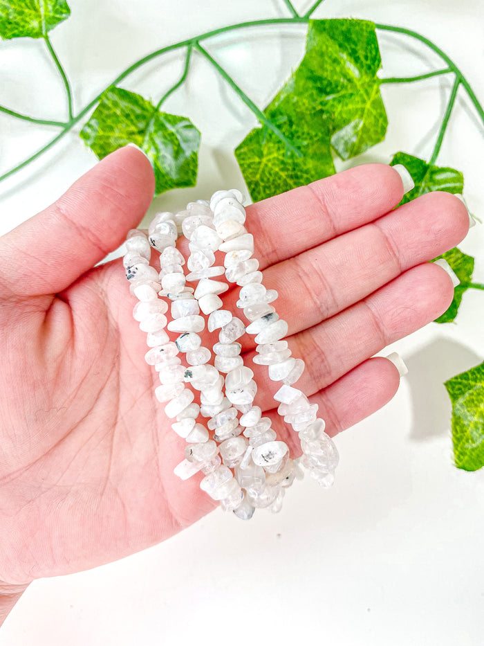 Rainbow Moonstone Chip Bracelet