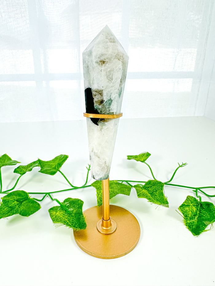 Rainbow Moonstone Wand on Stand (36R)