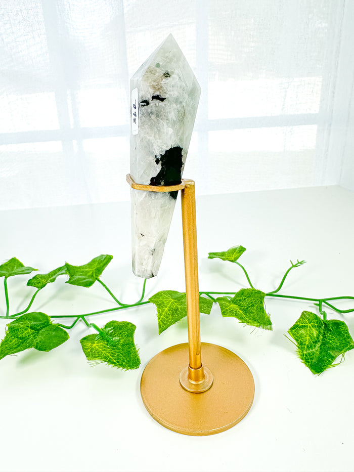 Rainbow Moonstone Wand on Stand (36R)