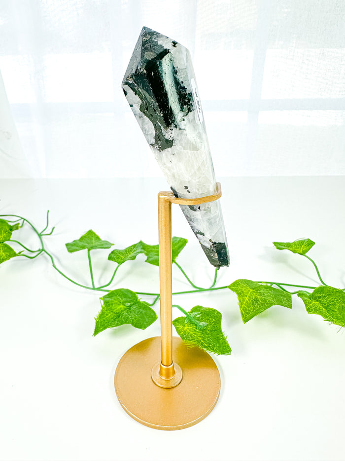 Rainbow Moonstone Wand on Stand (45R)