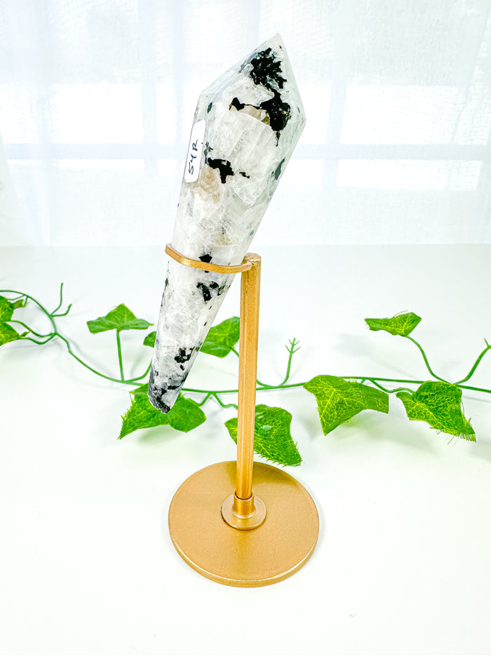 Rainbow Moonstone Wand on Stand (54R)