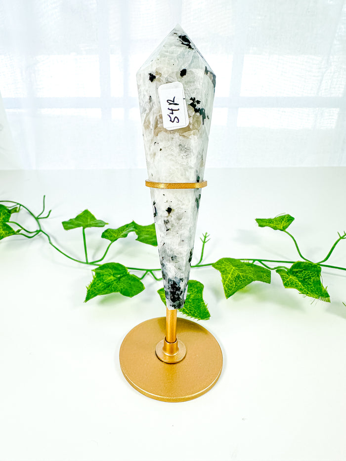 Rainbow Moonstone Wand on Stand (54R)
