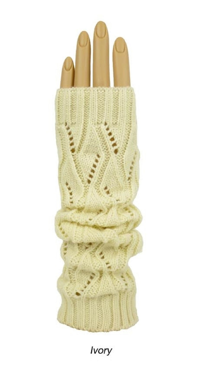 Rampage Fingerless Pointelle Knit Armwarmer One Size - GLR-1007L