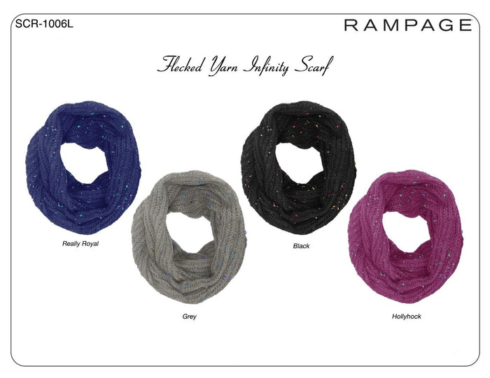 Rampage Flecked Yarn Infinity Scarf One Size - SCR-1006L