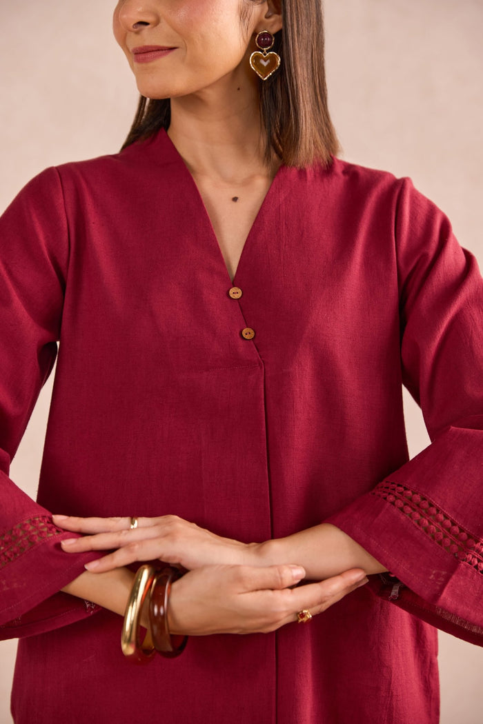 Raspberry & Ivory Co-ord Set - Tara-C-Tara
