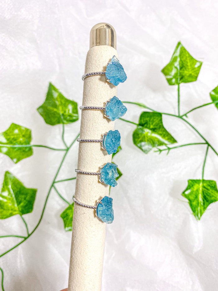 Raw Aquamarine Ring (adjustable)