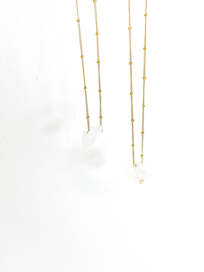 Raw Clear Quartz Necklace