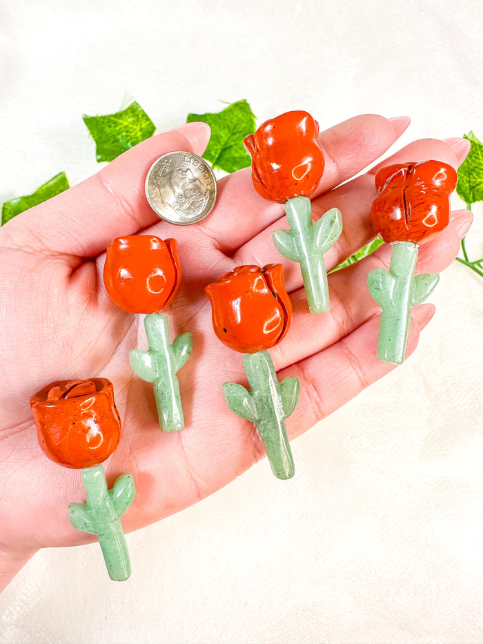 Red Jasper/Green Aventurine Rose