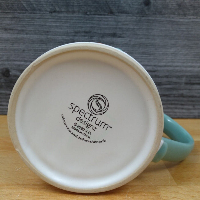 Religious Psalm Saying Coffee Mug 16oz (473ml) Embossed Ceramic Tea Cup Blue Sky