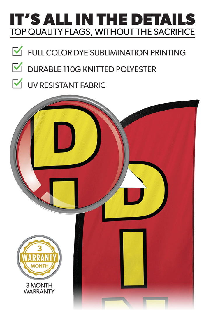 Restaurant Feather Flags - 2 Pack w/ Ground Spike Pole Set
