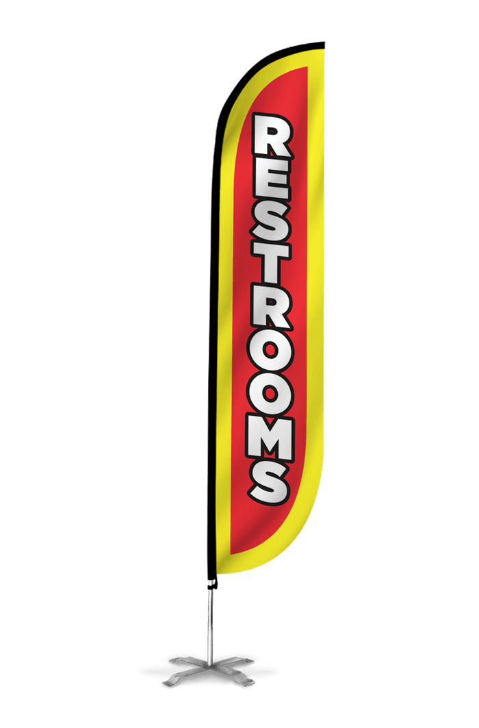 Restrooms Feather Flag