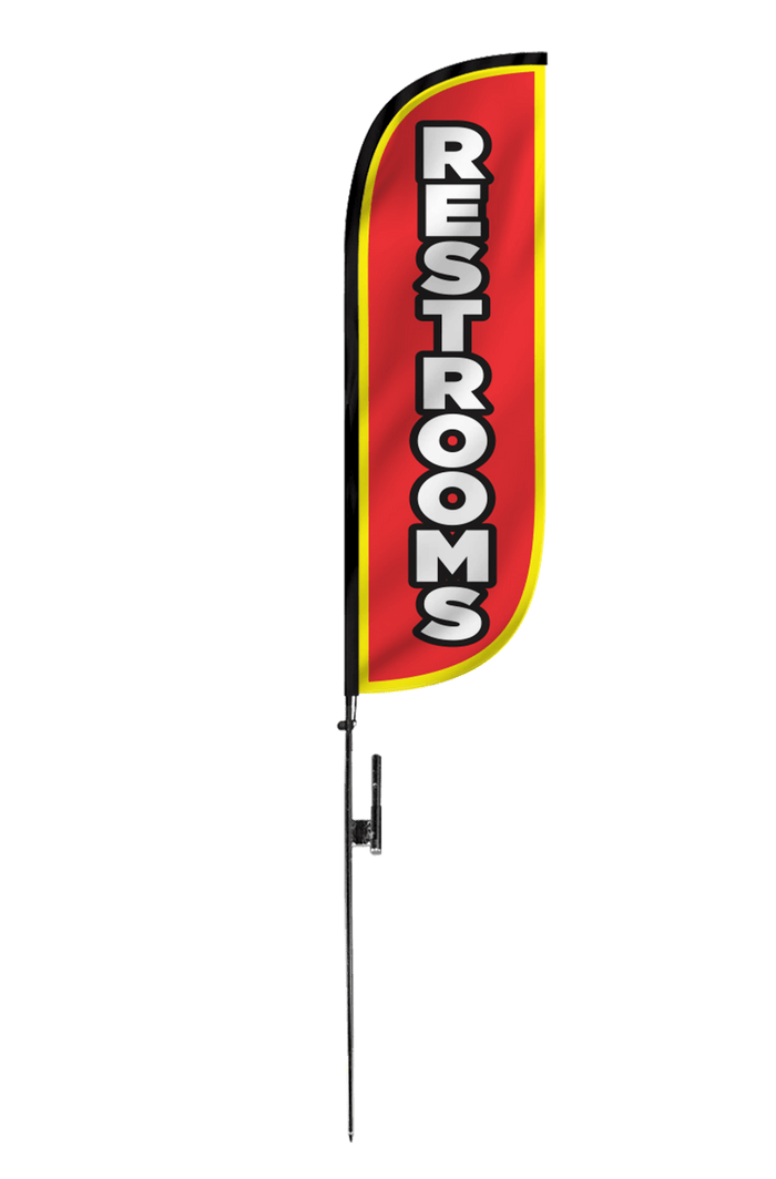 Restrooms Feather Flag