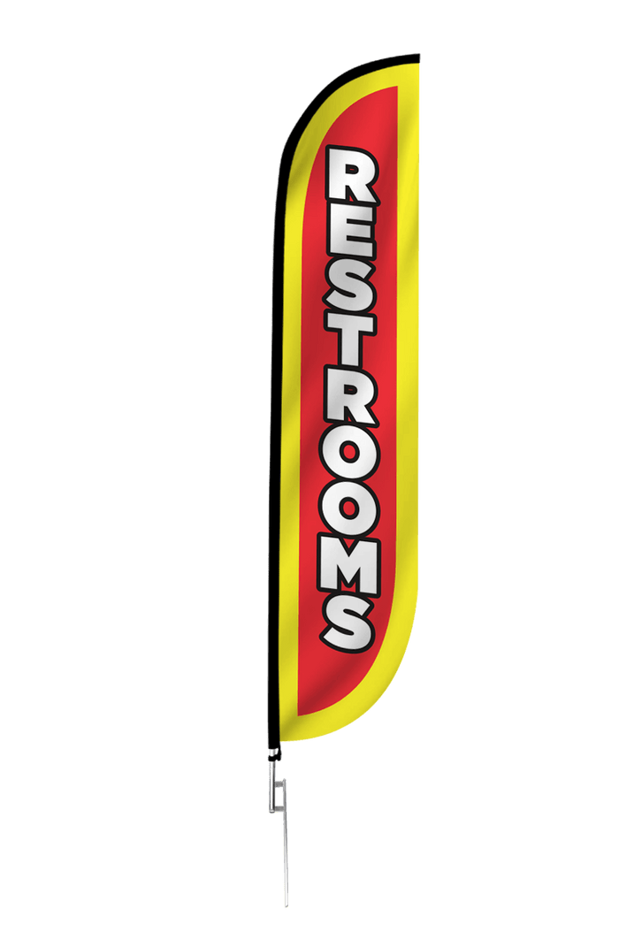 Restrooms Feather Flag